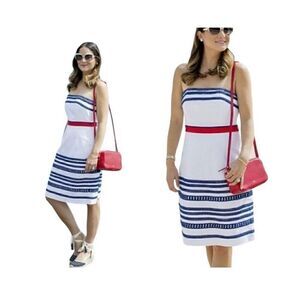 Vineyard vines, NWT women’s plus size textured, cotton strapless dress S/16 ￼